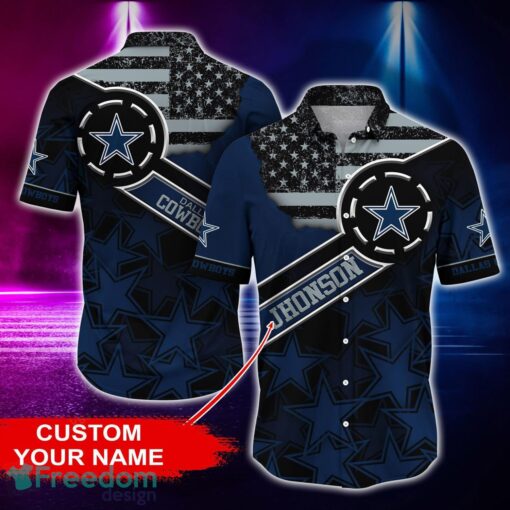 Dallas Cowboys Personalized Button Shirt NFL Hawaiian Shirt Custom Name Product Photo 1