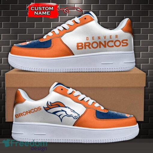 Denver Broncos NFL AF1 Personalized Name Sneakers Air Force Shoes For Fans Product Photo 1