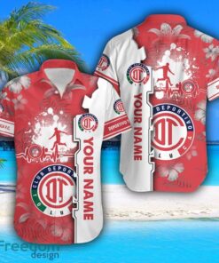 Deportivo Toluca Hawaiian Shirt And Beach Shorts Flower Pattern Custom Name For Fans Product Photo 2