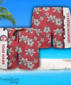 Deportivo Toluca Hawaiian Shirt And Beach Shorts Flower Pattern Custom Name For Fans Product Photo 3