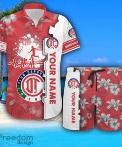 Deportivo Toluca Hawaiian Shirt And Beach Shorts Flower Pattern Custom Name For Fans