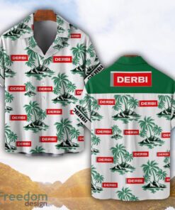 Derbi Motorcycles Green Coconut Pattern Combo 3D Hawaiian Shirt And Shorts