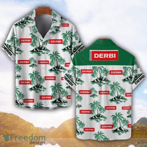 Derbi Motorcycles Green Coconut Pattern Combo 3D Hawaiian Shirt And Shorts Product Photo 1