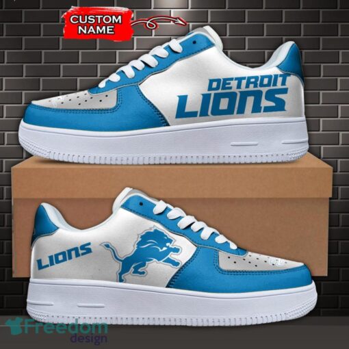 Detroit Lions NFL AF1 Personalized Name Sneakers Air Force Shoes For Fans Product Photo 1