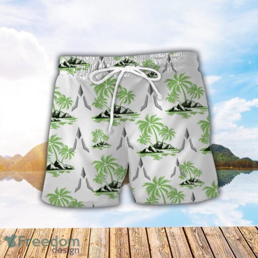 Deutz-Fahr Green Coconut Pattern Combo 3D Hawaiian Shirt And Shorts Product Photo 2