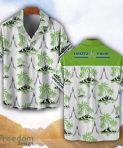 Deutz-Fahr Green Coconut Pattern Combo 3D Hawaiian Shirt And Shorts