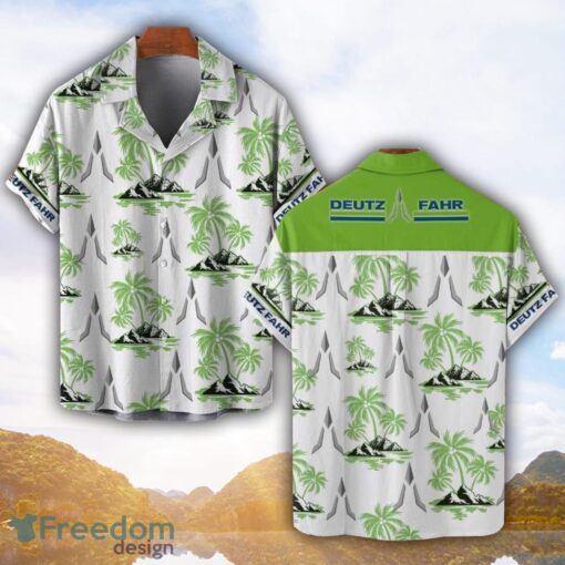 Deutz-Fahr Green Coconut Pattern Combo 3D Hawaiian Shirt And Shorts Product Photo 1