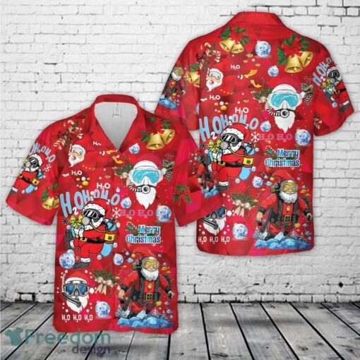 Diving Santa Claus Christmas Hawaiian Shirt Gift For Holidays Beach - Diving Santa Claus Christmas Hawaiian Shirt Gift For Holidays Beach