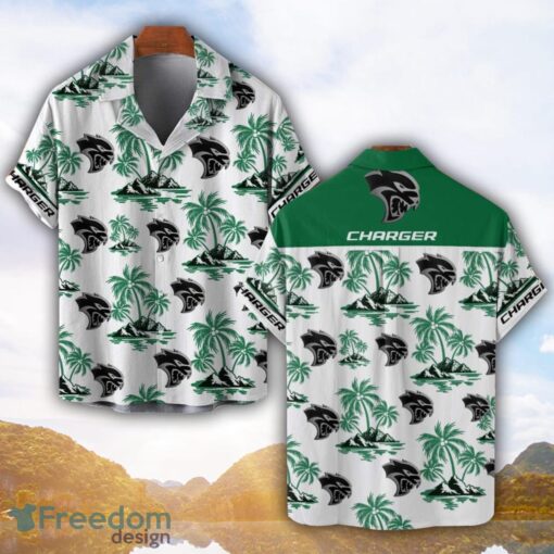 Dodge Charger Green Coconut Pattern Combo 3D Hawaiian Shirt And Shorts Product Photo 1