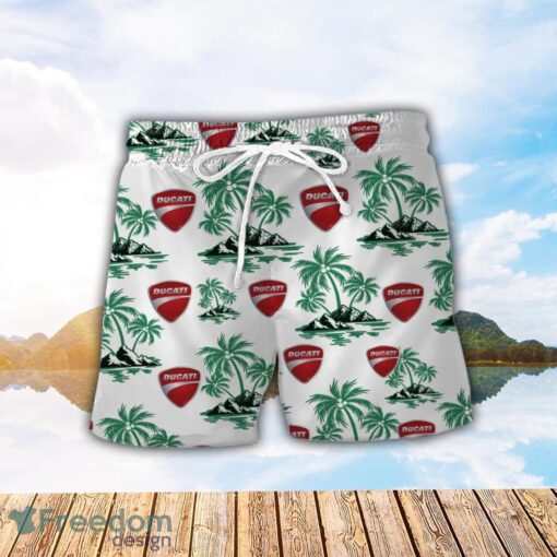 Ducatti Green Coconut Pattern Combo 3D Hawaiian Shirt And Shorts Product Photo 2