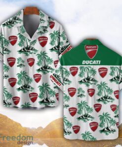 Ducatti Green Coconut Pattern Combo 3D Hawaiian Shirt And Shorts