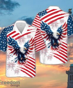 Eagle 4th Of July Hawaiian Shirt, Independence Day Button Down Shirt