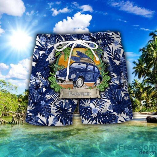 Everton F.C Car Beach Pattern Hawaiian Shirt And Shorts Product Photo 2