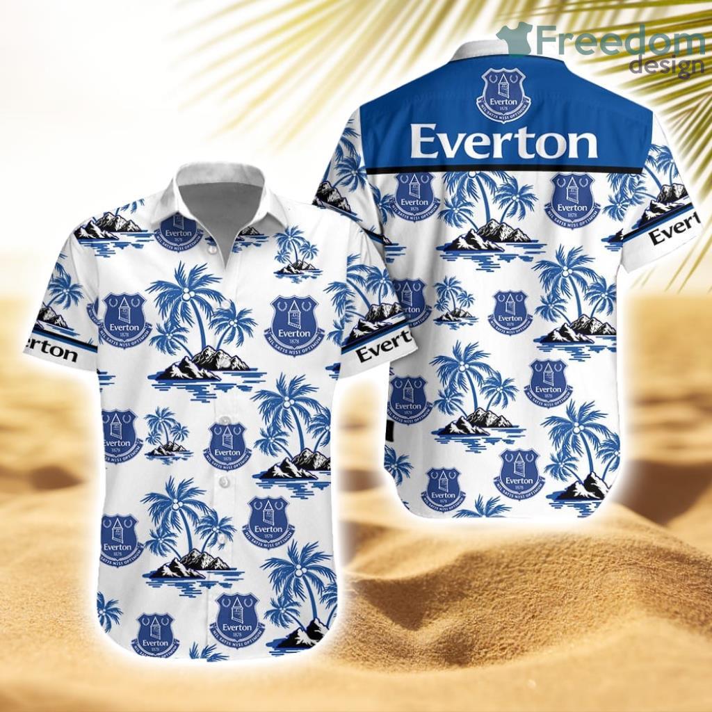 Everton F.C Tropical Striped Hawaiian Shirt Trending New Product Photo 1