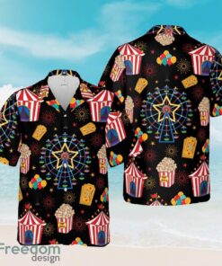 Fair Time Hawaiian Shirt, Popcorn Games Tickets Ferris Wheel Button Down Shirt