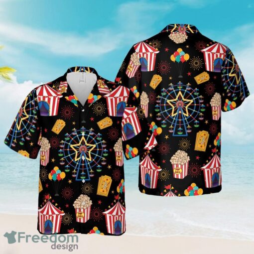 Fair Time Hawaiian Shirt, Popcorn Games Tickets Ferris Wheel Button Down Shirt Product Photo 1