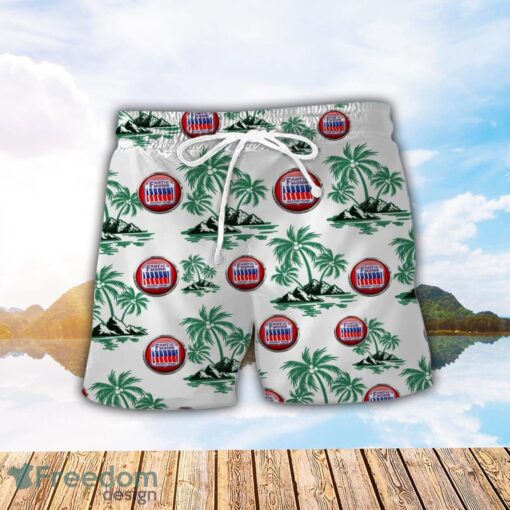 Fantic Motorcycles Green Coconut Pattern Combo 3D Hawaiian Shirt And Shorts Product Photo 2