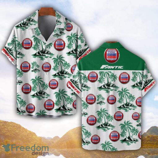 Fantic Motorcycles Green Coconut Pattern Combo 3D Hawaiian Shirt And Shorts Product Photo 1