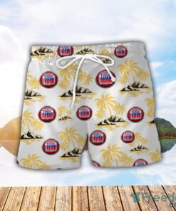 Fantic Motorcycles Yellow Coconut Pattern Combo 3D Hawaiian Shirt And Shorts Product Photo 2