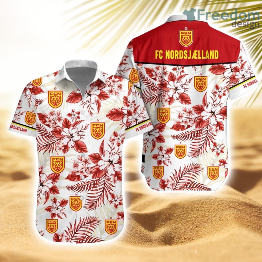 Fc Nordsjælland Tropical Striped Hawaiian Shirt Trending New Product Photo 1