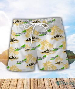 Fendt Yellow Coconut Pattern Combo 3D Hawaiian Shirt And Shorts Product Photo 2