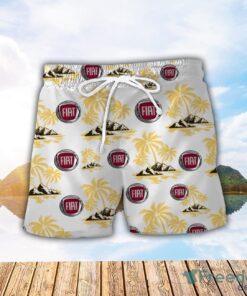 Fiat Yellow Coconut Pattern Combo 3D Hawaiian Shirt And Shorts Product Photo 2