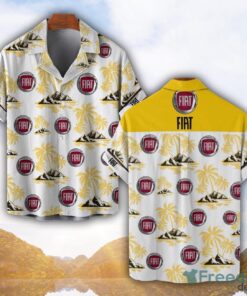 Fiat Yellow Coconut Pattern Combo 3D Hawaiian Shirt And Shorts