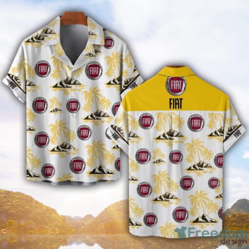 Fiat Yellow Coconut Pattern Combo 3D Hawaiian Shirt And Shorts Product Photo 1