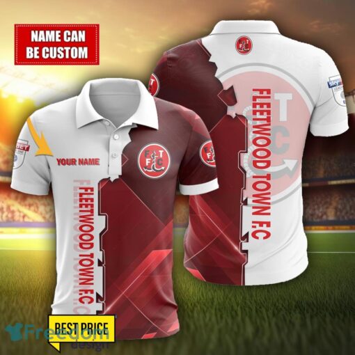 Fleetwood Town F.C Personalized Name 3D Polo Shirt Product Photo 1