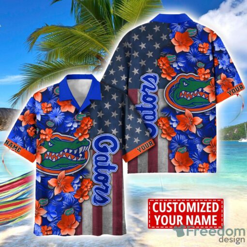 Florida Gators Custom name USA Flag 4th July Independence Day Hawaiian Shirt Product Photo 1