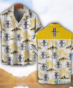 Ford Mustang Yellow Coconut Pattern Combo 3D Hawaiian Shirt And Shorts