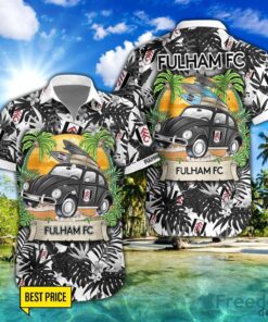 Fulham F.C Car Beach Pattern Hawaiian Shirt And Shorts