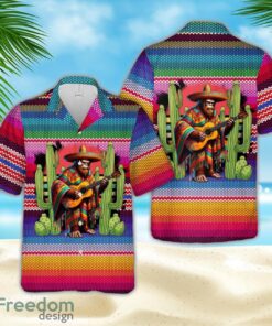 Funny Cinco De Mayo Hawaiian Shirt, Bigfoot Wearing Serape Poncho Button Down Shirt