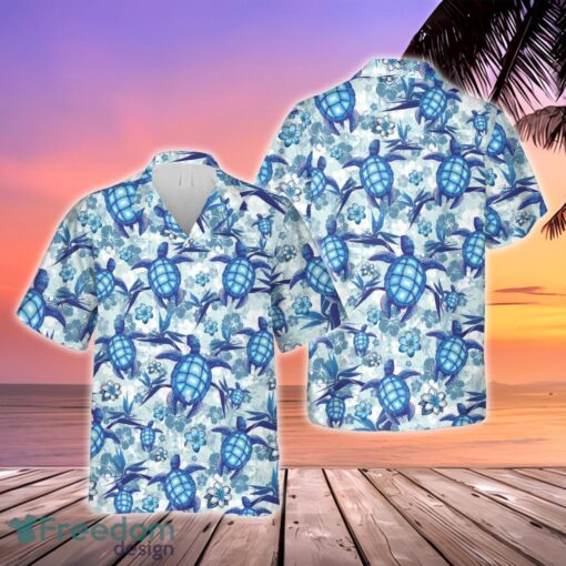 Funny Sea Turtle Hawaiian Shirt, Aloha Summer Button Down Shirt Product Photo 1