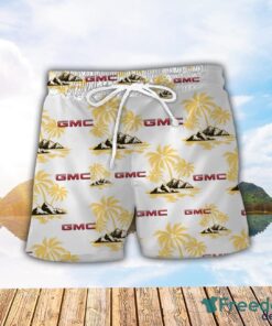 GMC Car Yellow Coconut Pattern Combo 3D Hawaiian Shirt And Shorts Product Photo 2