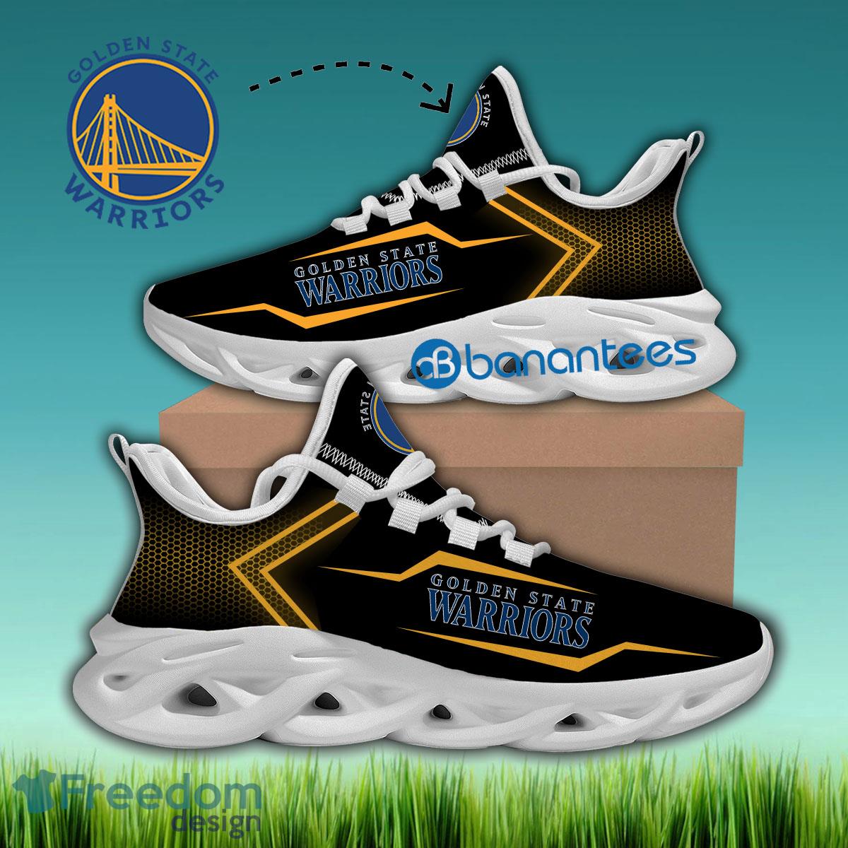 Golden State Warriors Chunky Sneaker Motif Gift Max Soul Shoes New For Fans - NBA Golden State Warriors Max Soul Sneakers Style 1