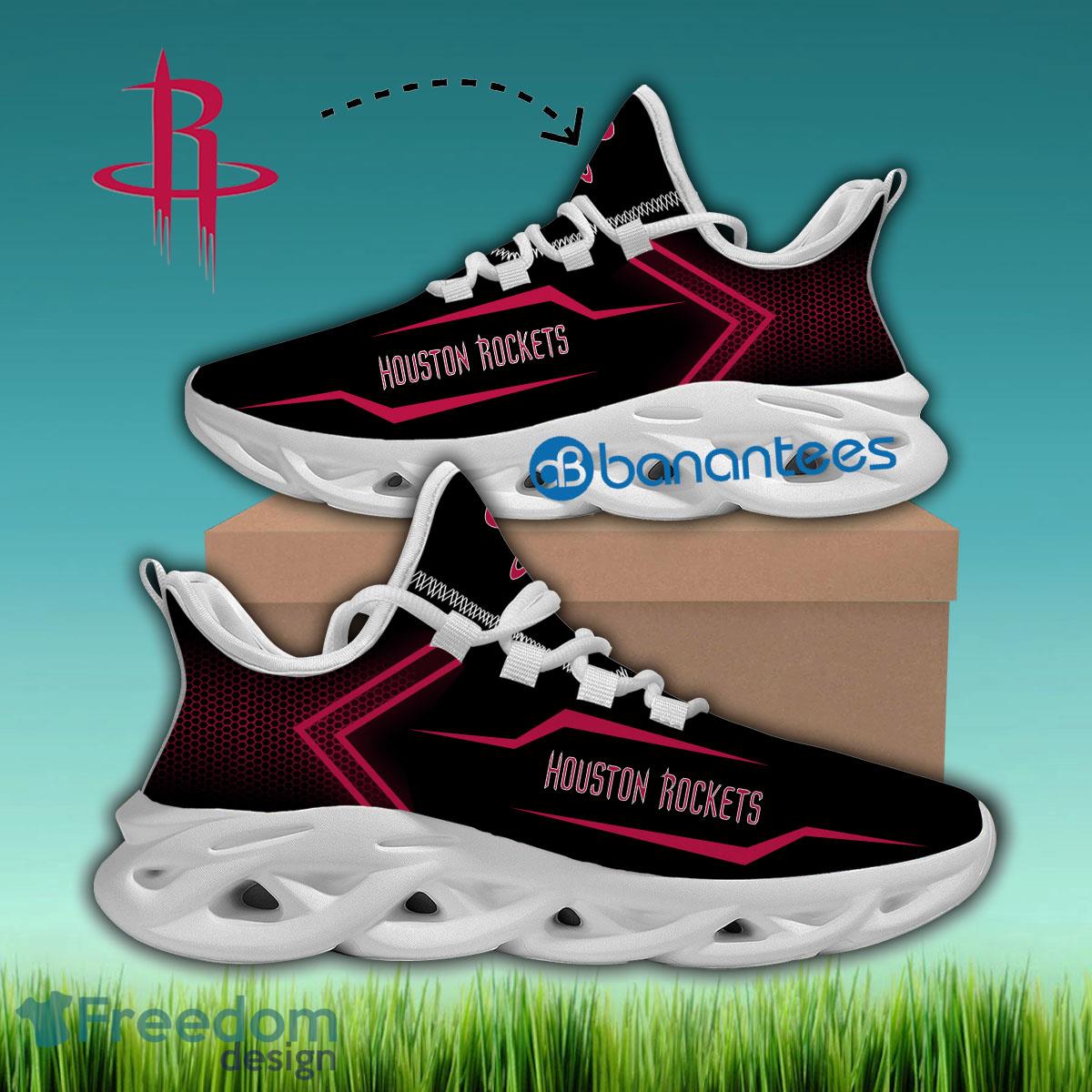 Houston Rockets Running Sneaker Signature Gift Max Soul Shoes New For Fans - NBA Houston Rockets Max Soul Sneakers Style 1