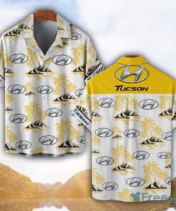 Hyundai Tucson Yellow Coconut Pattern Combo 3D Hawaiian Shirt And Shorts