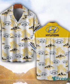 Hyundai Yellow Coconut Pattern Combo 3D Hawaiian Shirt And Shorts