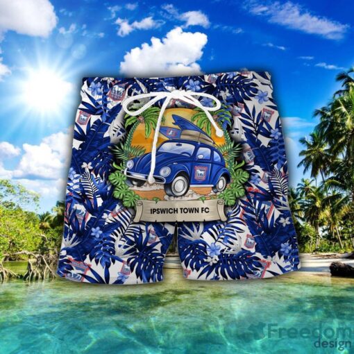 Ipswich Town F.C Car Beach Pattern Hawaiian Shirt And Shorts Product Photo 2