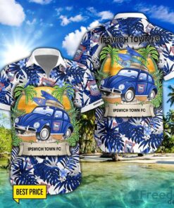 Ipswich Town F.C Car Beach Pattern Hawaiian Shirt And Shorts