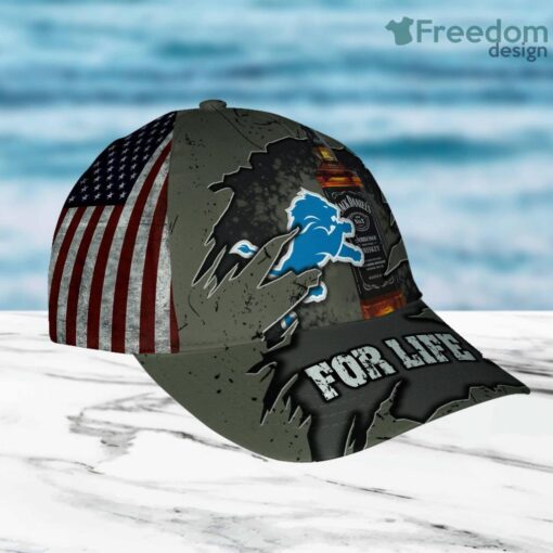 Jack Daniels Detroit Lions Classic Cap All Over Print 3D Product Photo 2