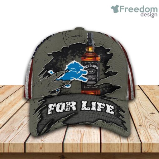 Jack Daniels Detroit Lions Classic Cap All Over Print 3D Product Photo 1