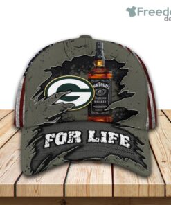 Jack Daniels Green Bay Packers Classic Cap All Over Print 3D Product Photo 1