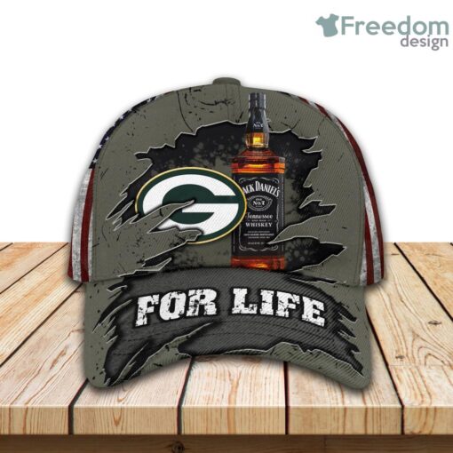 Jack Daniels Green Bay Packers Classic Cap All Over Print 3D Product Photo 1