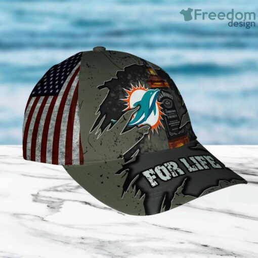 Jack Daniels Miami Dolphins Classic Cap All Over Print 3D Product Photo 2