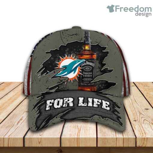 Jack Daniels Miami Dolphins Classic Cap All Over Print 3D Product Photo 1