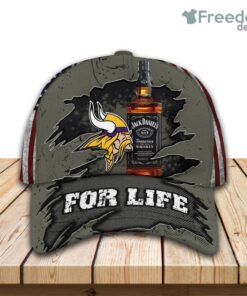 Jack Daniels Minnesota Vikings Classic Cap All Over Print 3D Product Photo 1