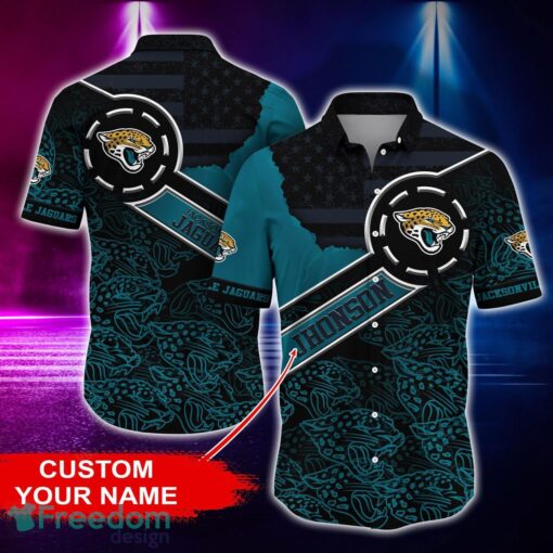 Jacksonville Jaguars Personalized Button Shirt NFL Hawaiian Shirt Custom Name Product Photo 1