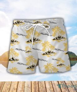 Jaguar Cars Yellow Coconut Pattern Combo 3D Hawaiian Shirt And Shorts Product Photo 2